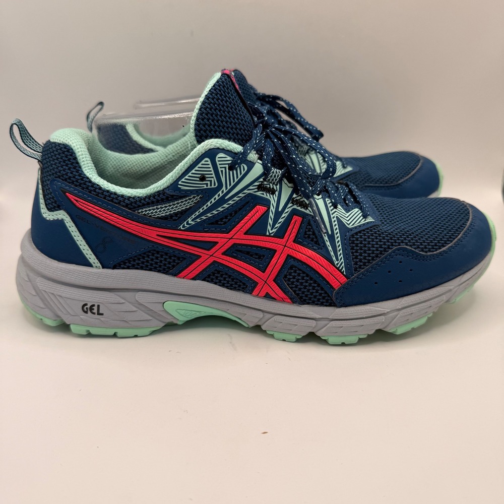 Asics Gel-Venture 8 Womens Navy Teal Pink Trail Running Shoes 1012B230 Size 10